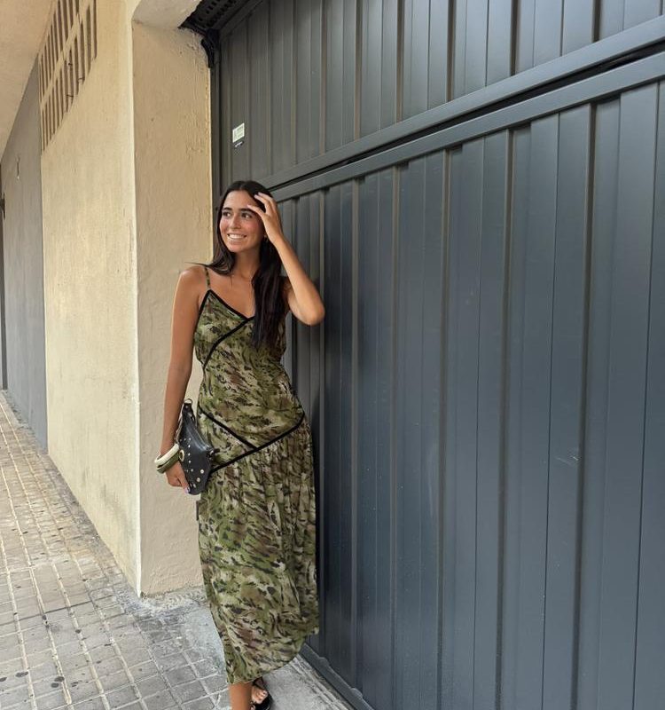 VESTIDO GASA ASIMÉTRICO