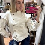 CHAQUETA ALGODON BEIGE CRUZADA