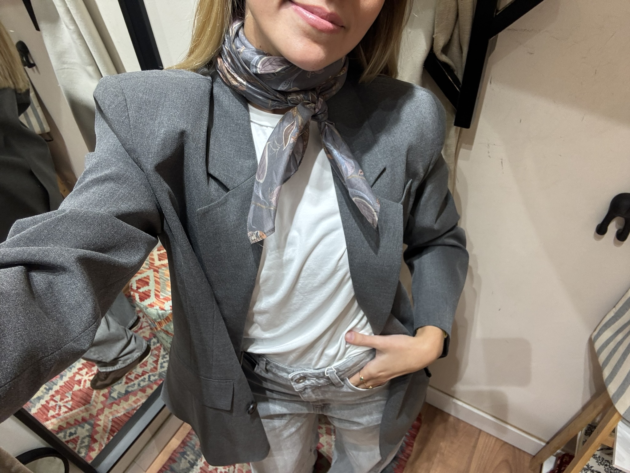 CHAQUETA DOBLE BOTONADURA GRIS - Imagen 3