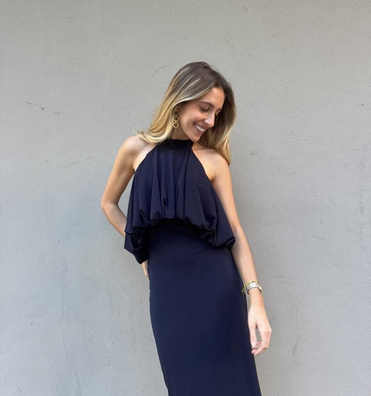 VESTIDO LARGO CUELLO