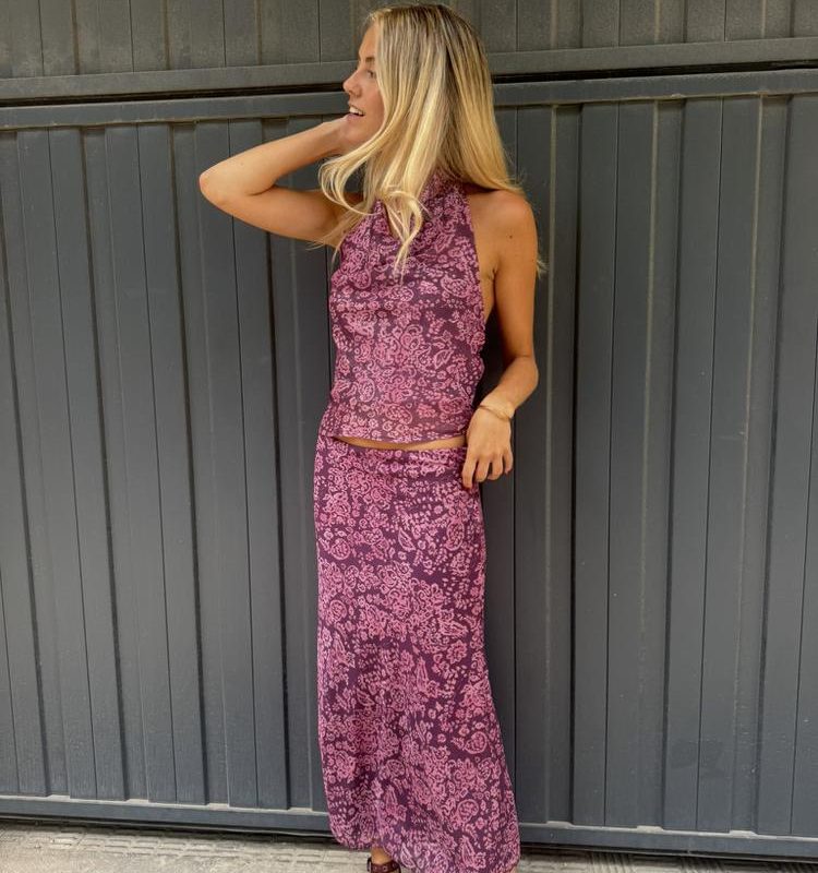 CONJUNTO DOS PIEZAS LUREX FLORAL