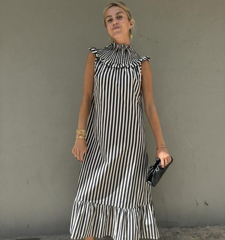 VESTIDO RAYAS BLANCO Y NEGRO
