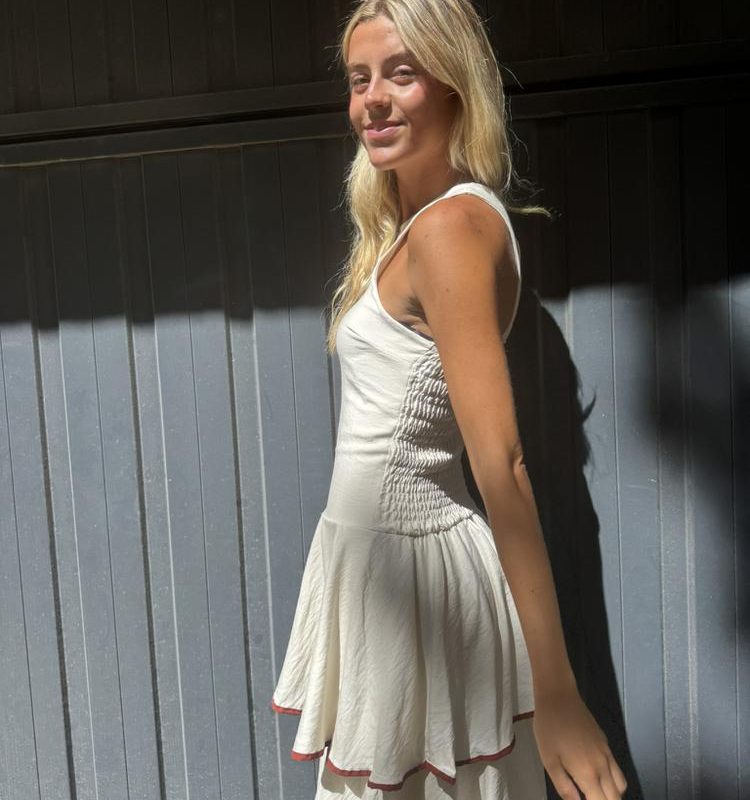 VESTIDO VOLANTES BICOLOR