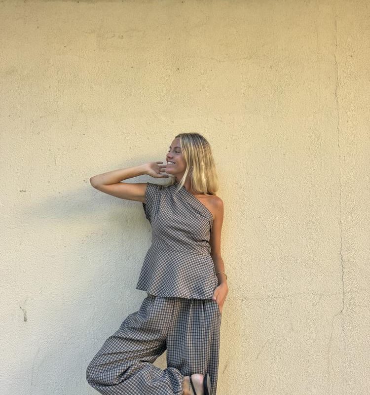 CONJUNTO TOP Y PANTALON CUADROS