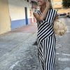 VESTIDO CREP BLANCO Y NEGRO SIN MANGAS