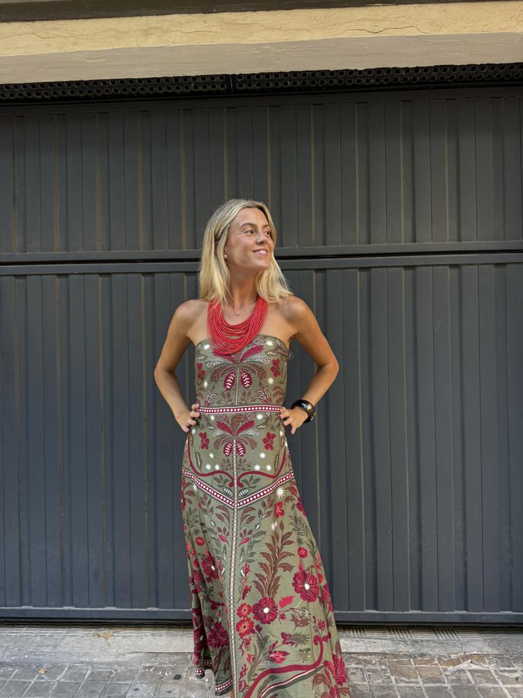 VESTIDO EVASE FLORES